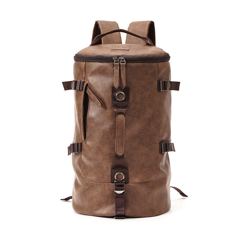 Korean Style Rucksack (38L) – PU Leder & Canvas Reise & Outdoor Unisex