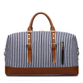 Gestreifte Canvas Messenger Reisetasche – (44L) Zeitlos Stilvoll & Geräumig