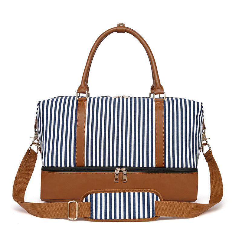 Gestreifte Canvas Reisetasche Damen (20-35L) – Elegante Handtasche für Reise