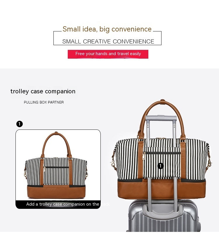 Gestreifte Canvas Reisetasche Damen (20-35L) – Elegante Handtasche für Reise
