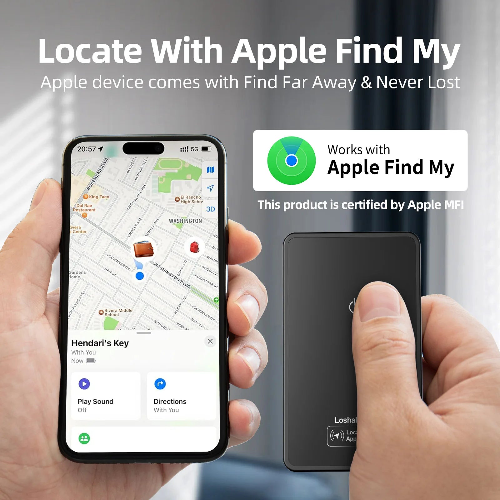 FindMy Ultra-thin Tracker – Apple MFi iOS Wireless Charging Wallet