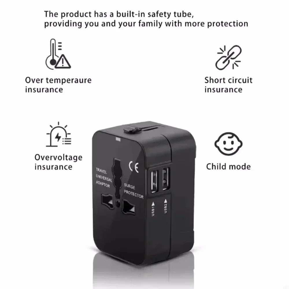 Universal Reiseadapter EU US UK AU – USB & USB-C Dual Ports Global