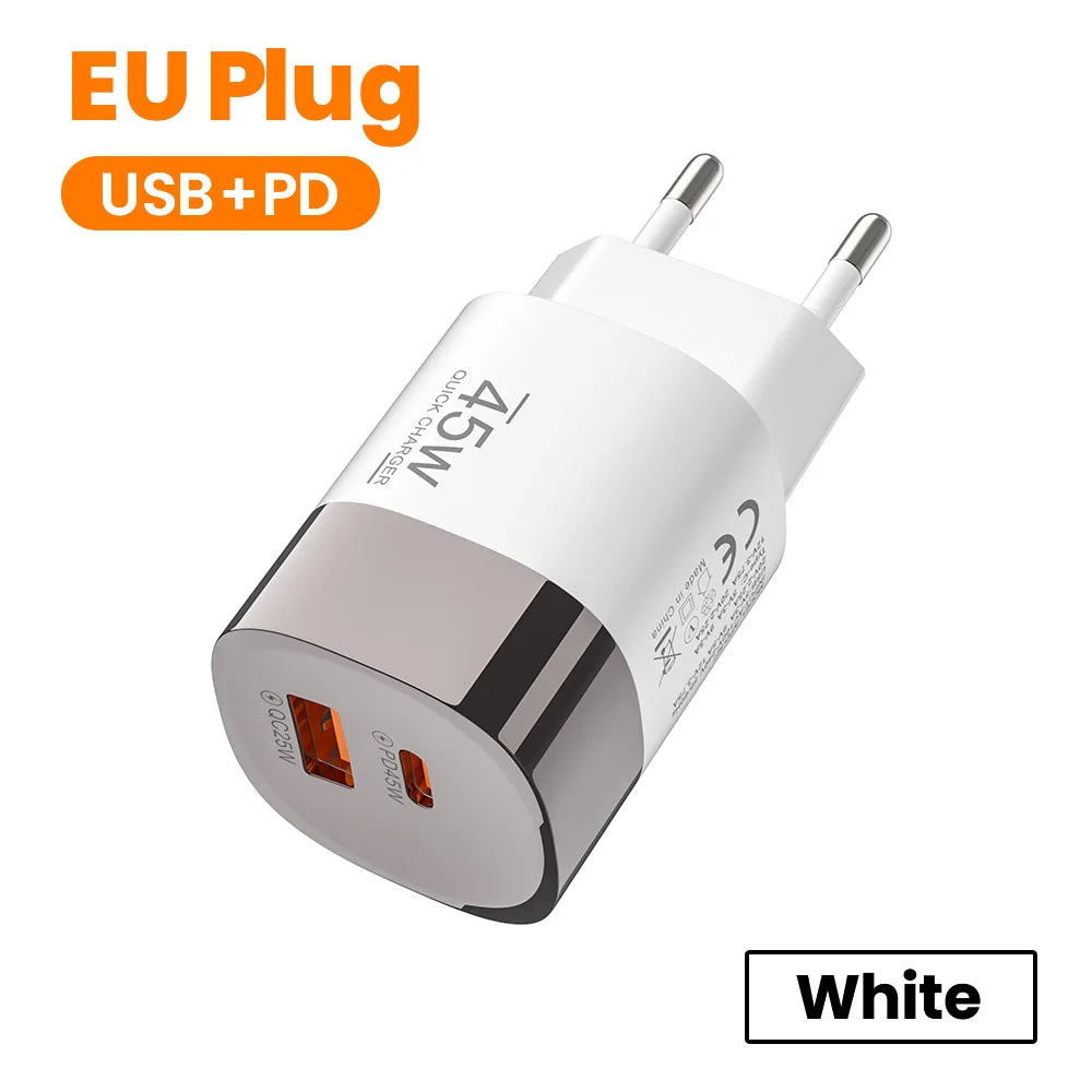 Elough 45W USB-C Schnellladegerät – Dual Port QC iPhone Huawei Realme