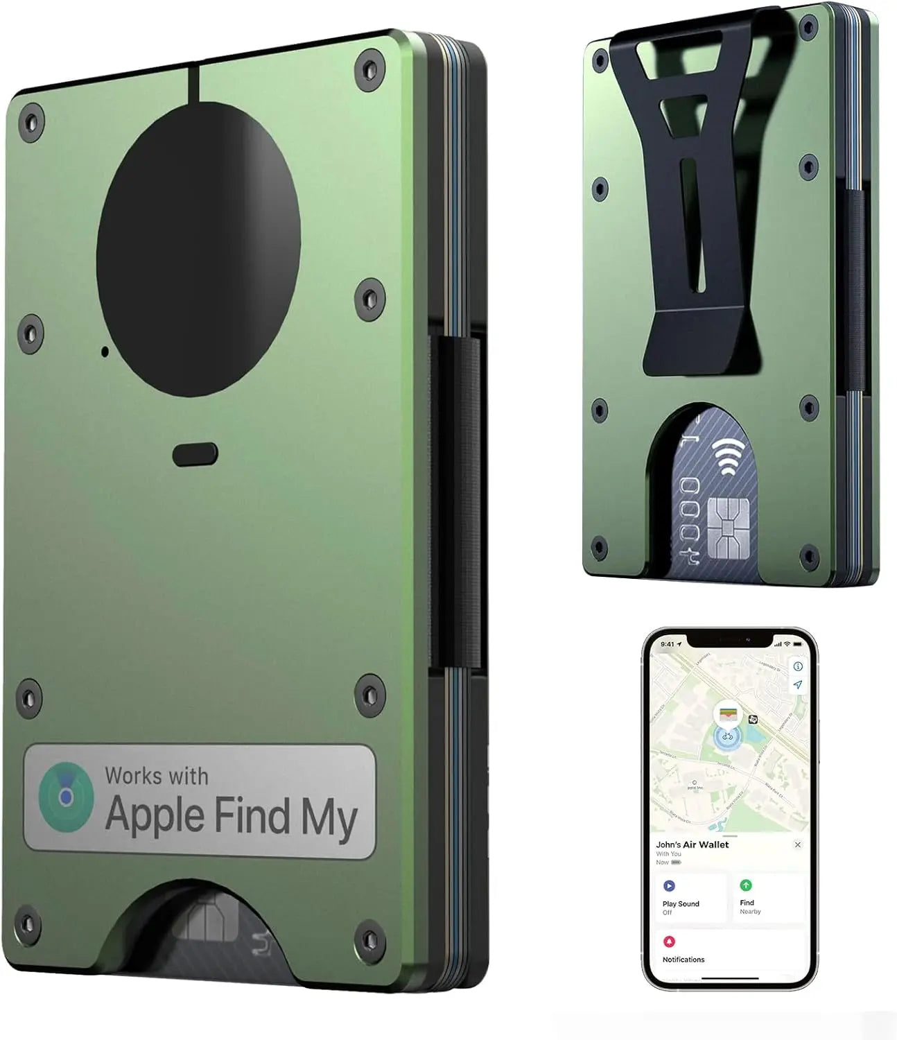 Smart Metal Wallet Find My – RFID Blocking 12 Karten 11 Farben iOS