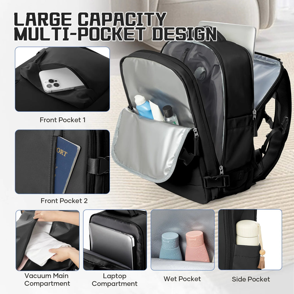 Vacuum Storage Bags，Vacuum Travel Backpack Space Saver Vacuum Sealed Bags for Clothes Compression Travel BagsTravel Essentials