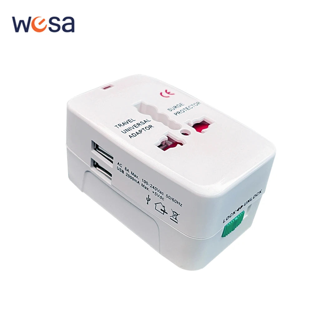 WESA Reiseadapter Universal – EU US UK AU CE Zertifiziert 16A Geerdet