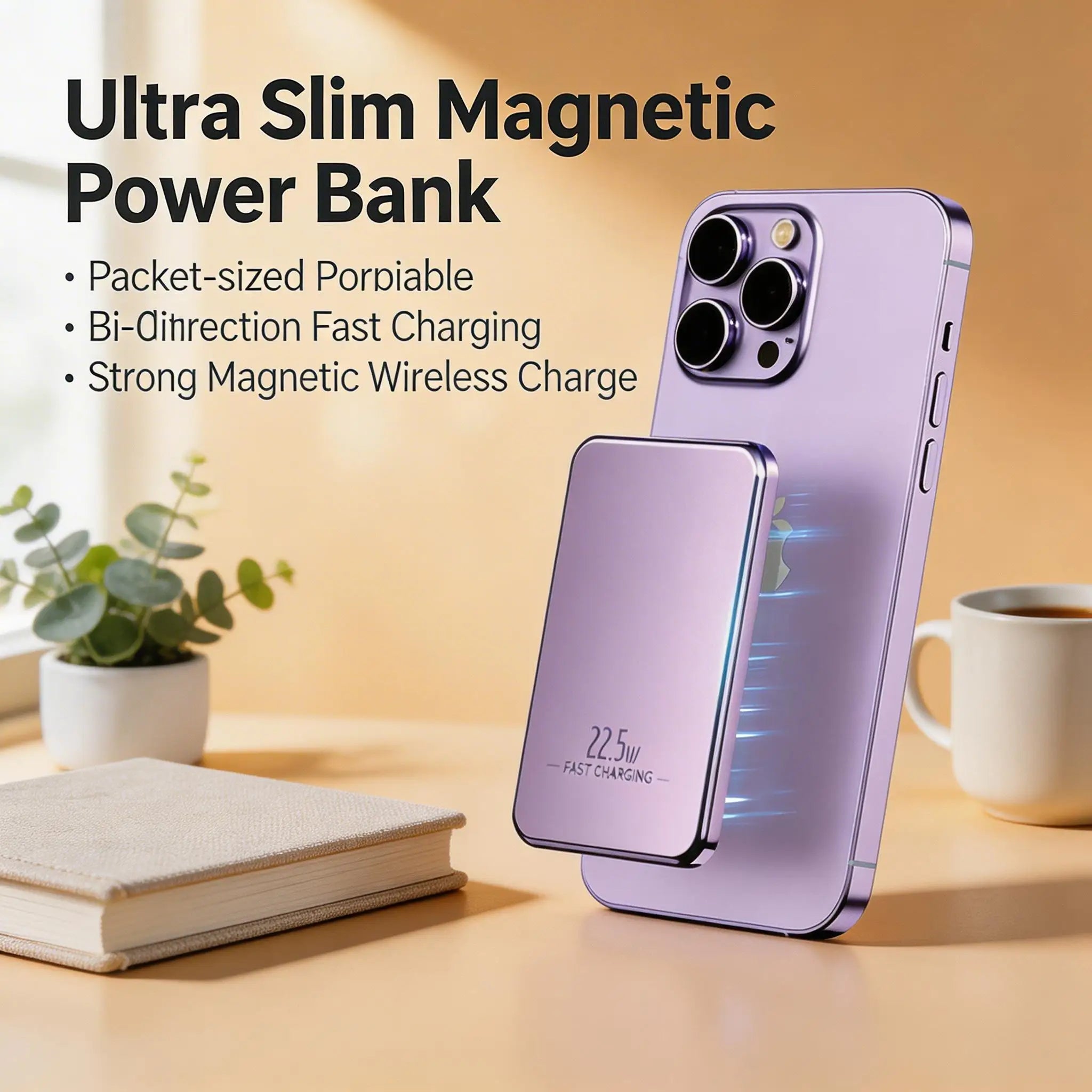 Magnetische Wireless Powerbank – 20W USB-C Schnellladung für iPhone & Android