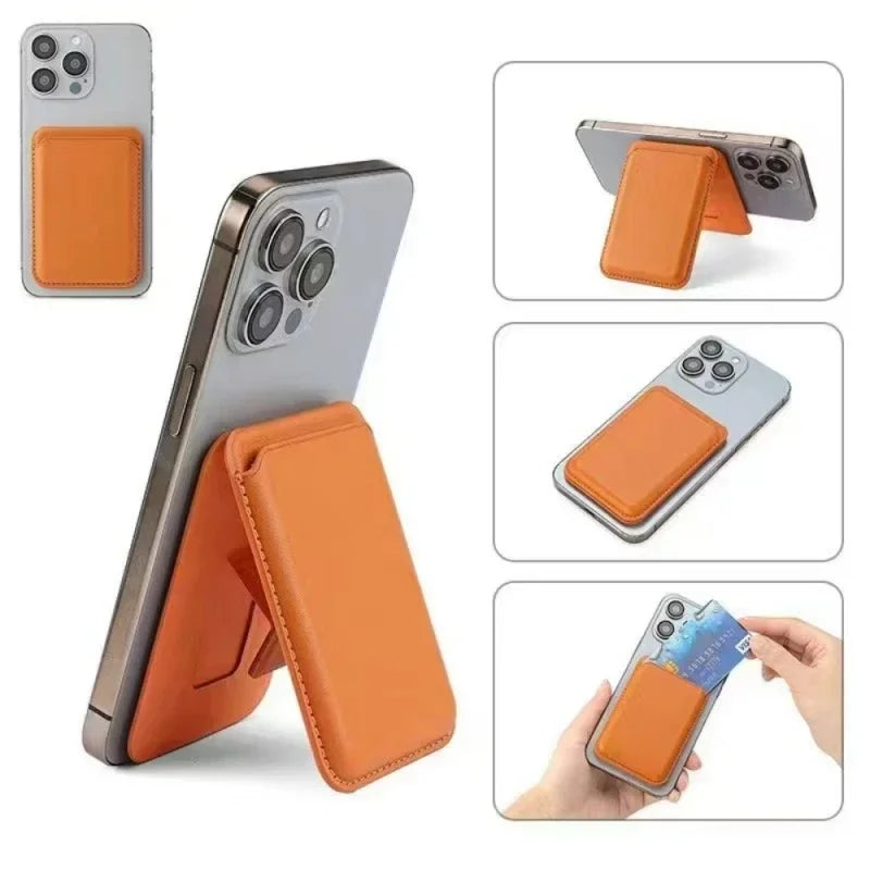 Magnetisches Kunstleder Wallet mit Ständer – iPhone 13-15 Pro Max Magsafe Kartenhalter