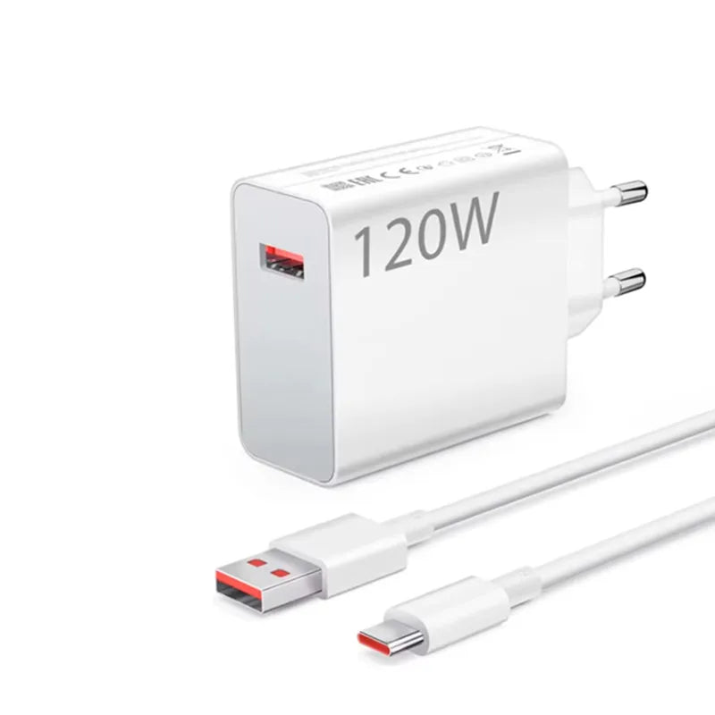 120W Xiaomi Schnellladegerät EU – 6A Turbo USB-C Kabel Redmi POCO