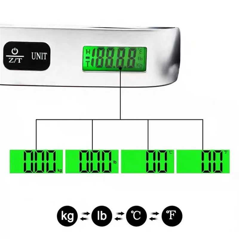 Kofferwaage Digital – 50kg LCD Temperatur kg/lb CE zertifiziert