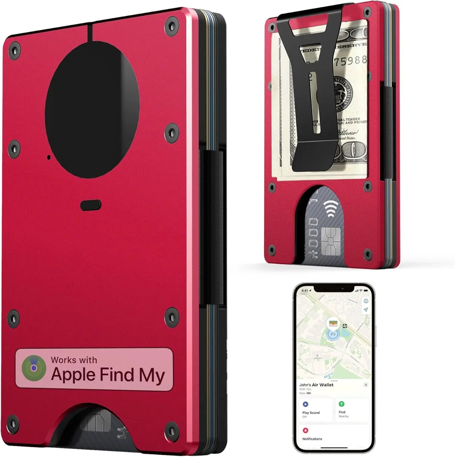 Smart Metal Wallet Find My – RFID Blocking 12 Karten 11 Farben iOS