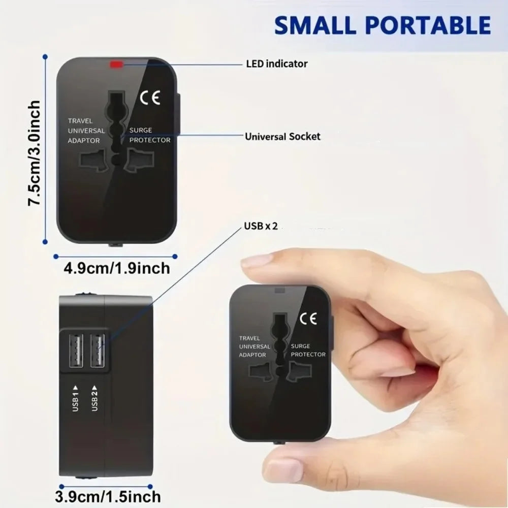 Universal Reiseadapter EU US UK AU – USB & USB-C Dual Ports Global