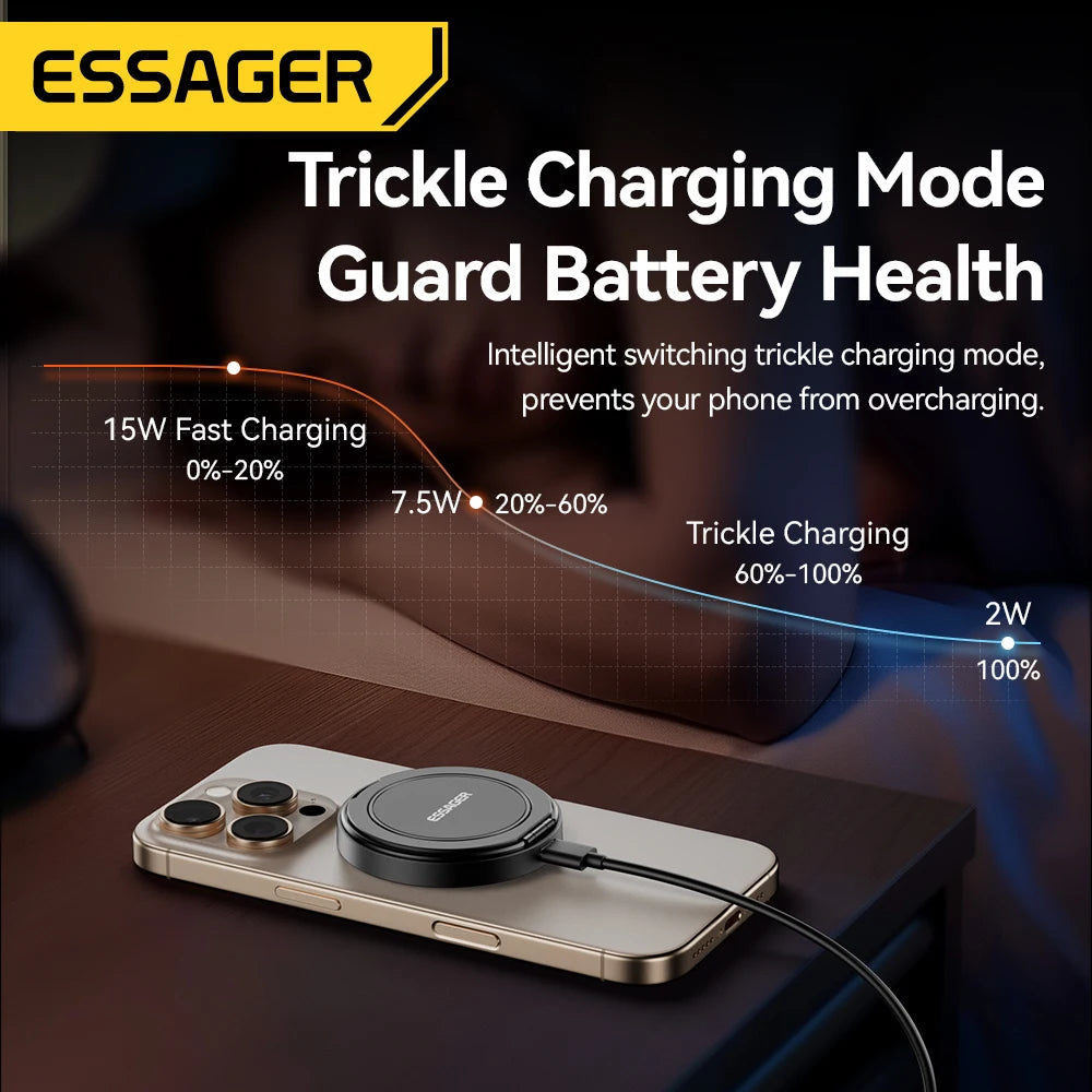 Essager 15W Magnetischer Wireless Charger mit Halter – iPhone 12-17 AirPods