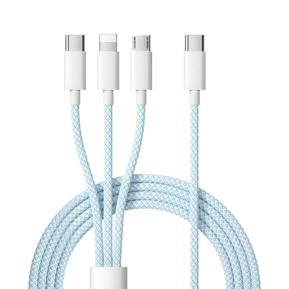 OIITH 3-in-1 Ladekabel 100W – Lightning USB-C Micro iPhone Samsung Google Pixel