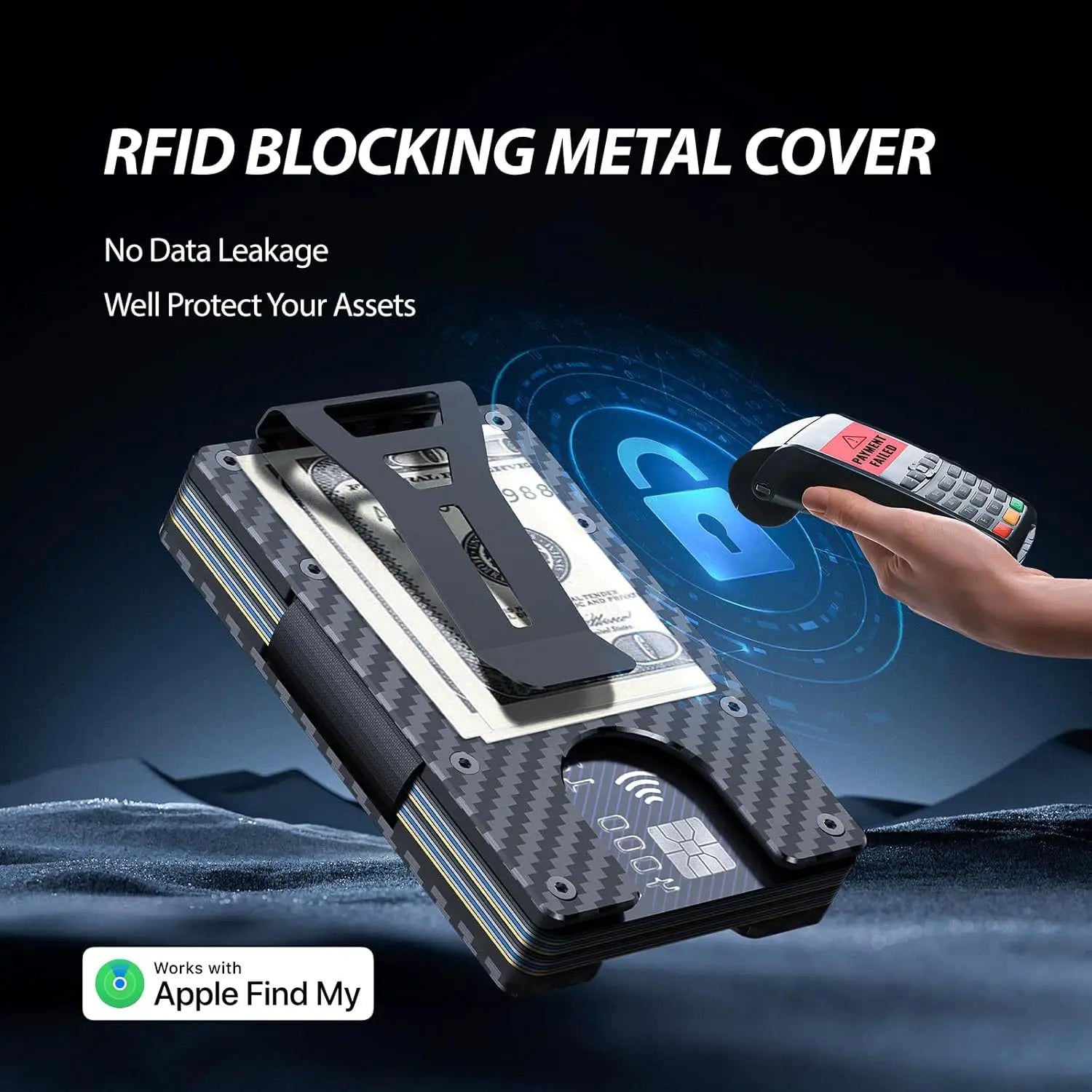 Smart Metal Wallet Find My – RFID Blocking 12 Karten 11 Farben iOS