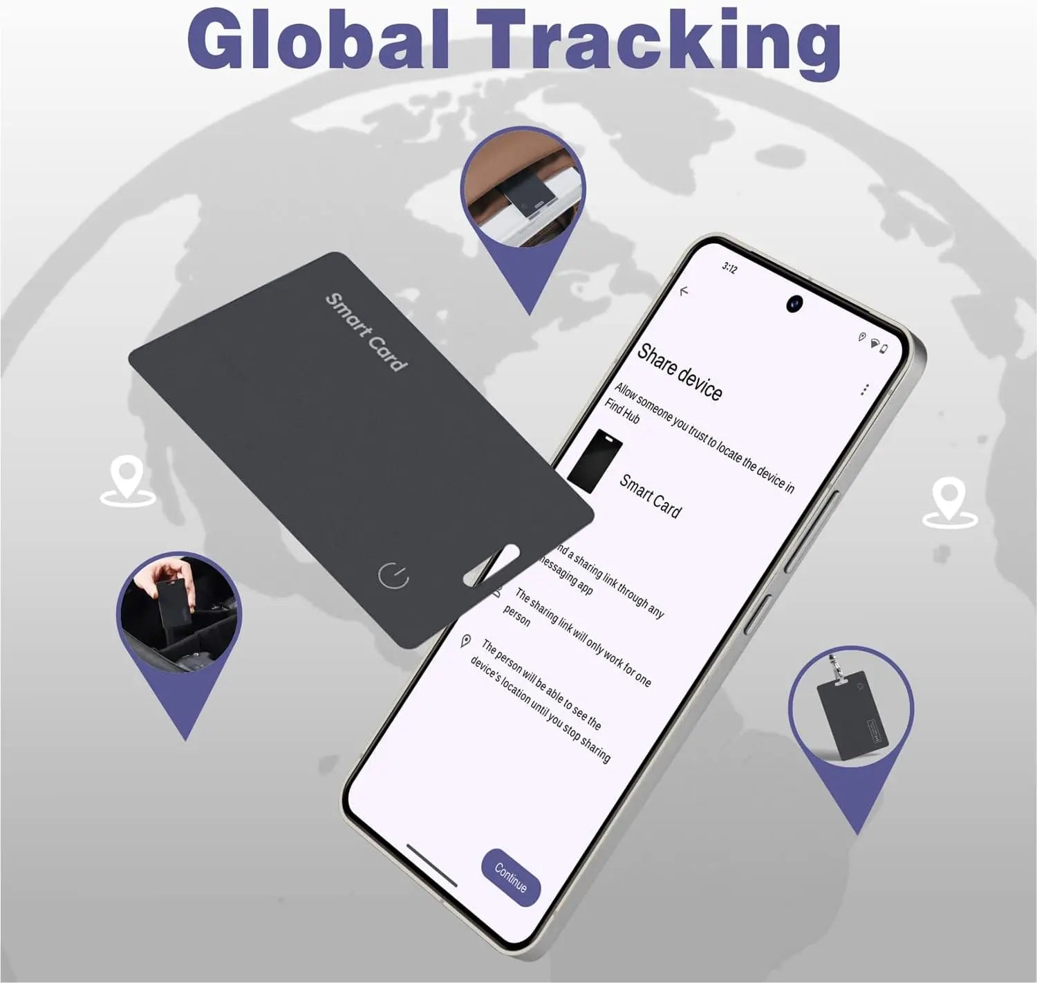 Wallet Tracker Card Android – Google Find Hub Wireless Charging IP68