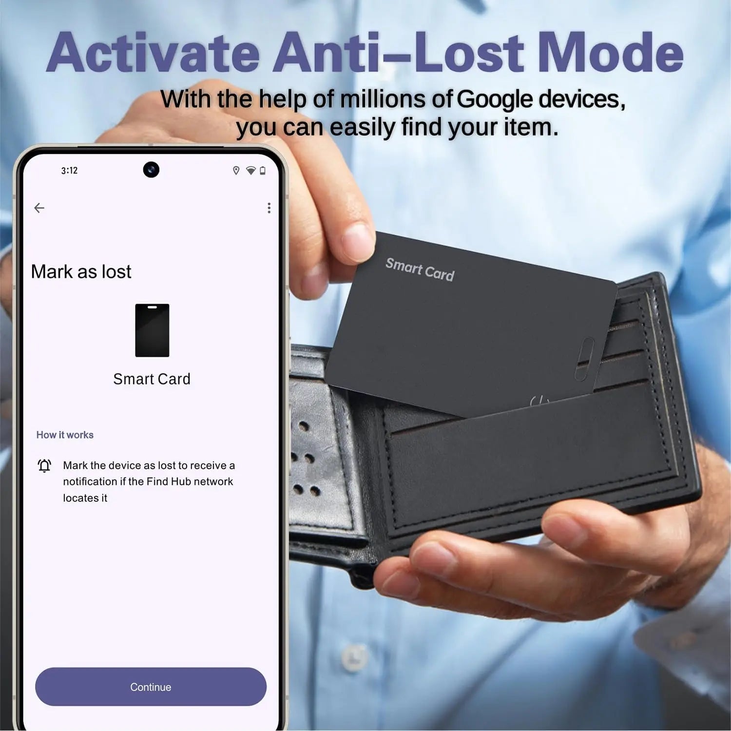 Wallet Tracker Card Android – Google Find Hub Wireless Charging IP68