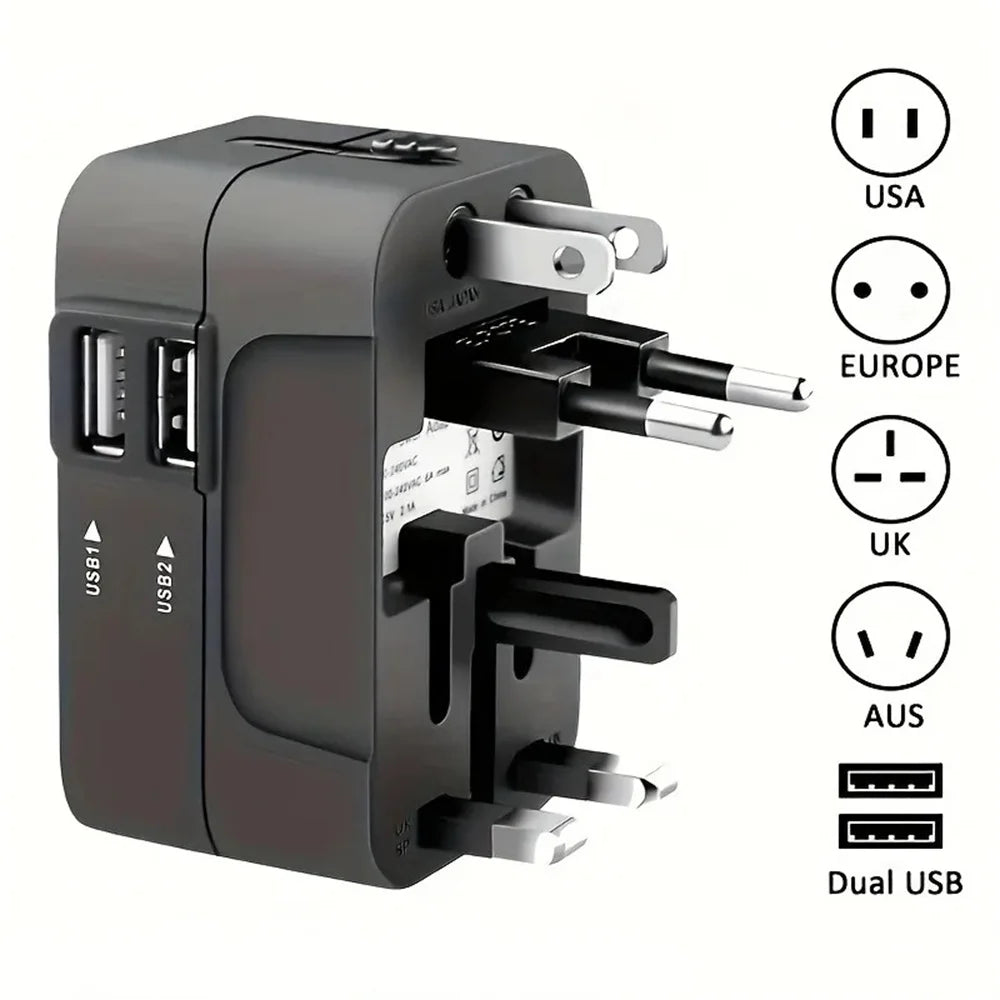 Universal Reiseadapter EU US UK AU – USB & USB-C Dual Ports Global
