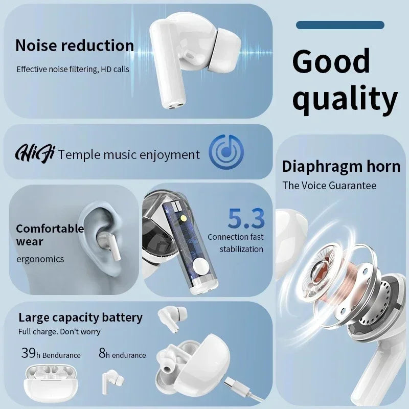 TWS Earbuds ANC – Bluetooth 5.3 NFC Spritzwassergeschützt Siri Sport