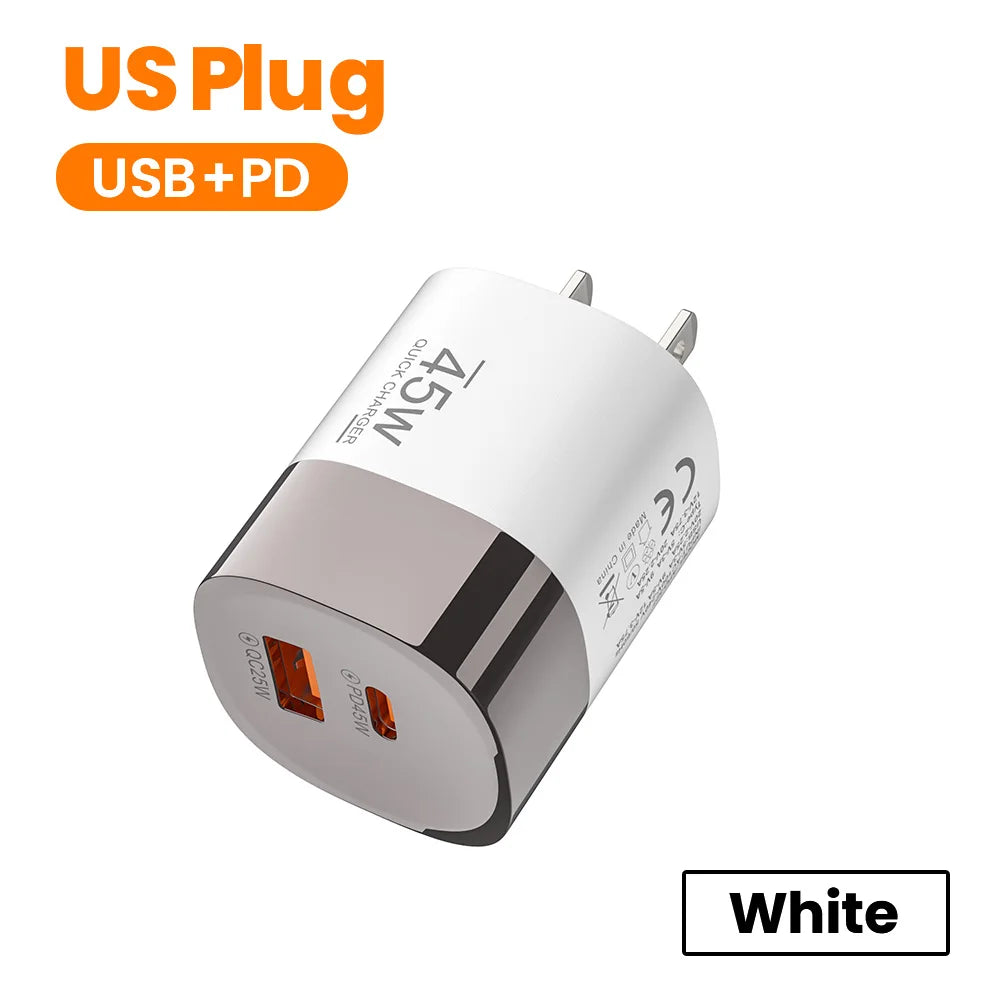 Elough 45W USB-C Schnellladegerät – Dual Port QC iPhone Huawei Realme