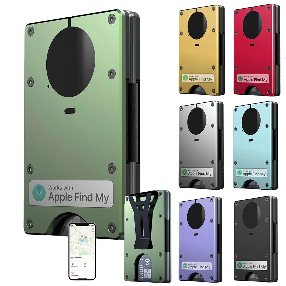 Smart Metal Wallet Find My – RFID Blocking 12 Karten 11 Farben iOS