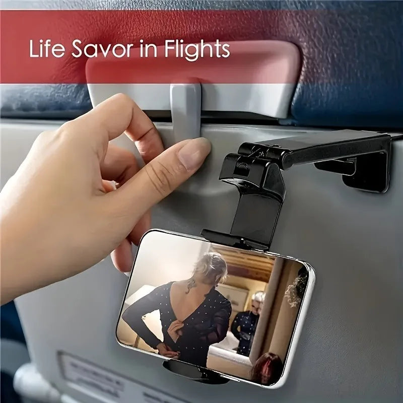 Faltbarer Flugzeug Handyhalter – Universal Verstellbar Rotierbar Reise & Desk
