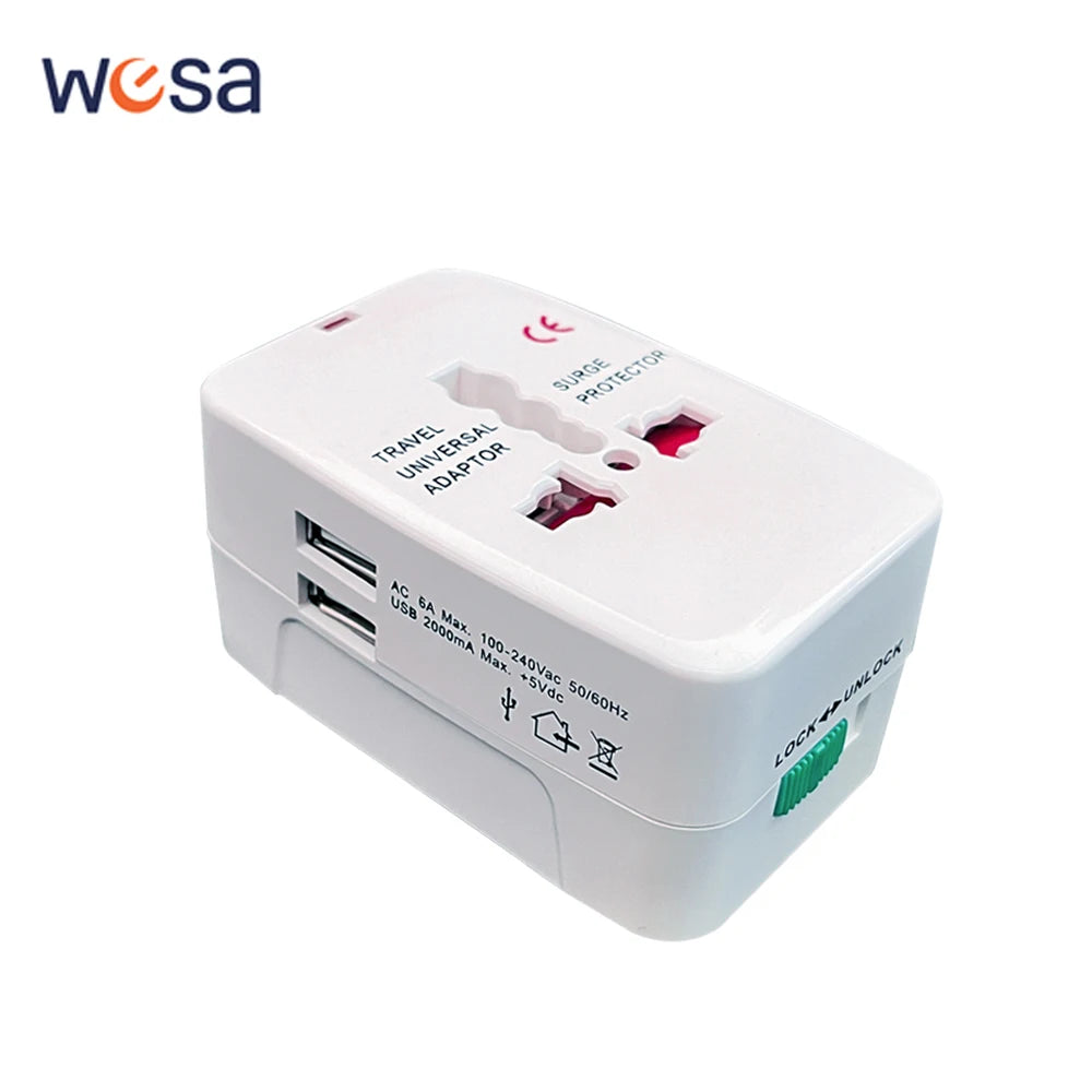 WESA Reiseadapter Universal – EU US UK AU CE Zertifiziert 16A Geerdet