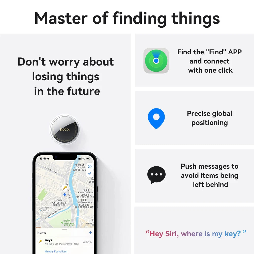 HOCO E91 Premium Bluetooth GPS Tracker – Airtag kompatibel Anti-Lost Smart Finder