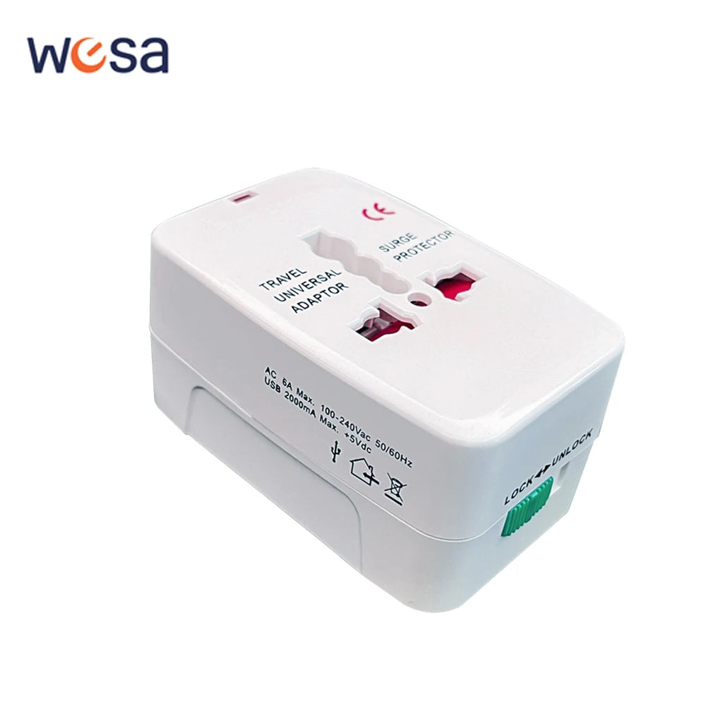 WESA Reiseadapter Universal – EU US UK AU CE Zertifiziert 16A Geerdet