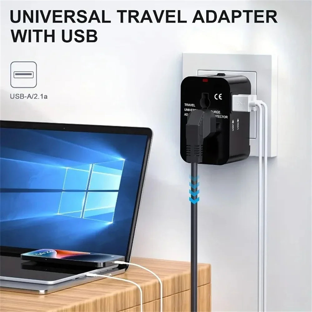 Universal Reiseadapter EU US UK AU – USB & USB-C Dual Ports Global