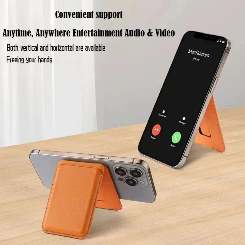 Magnetisches Kunstleder Wallet mit Ständer – iPhone 13-15 Pro Max Magsafe Kartenhalter