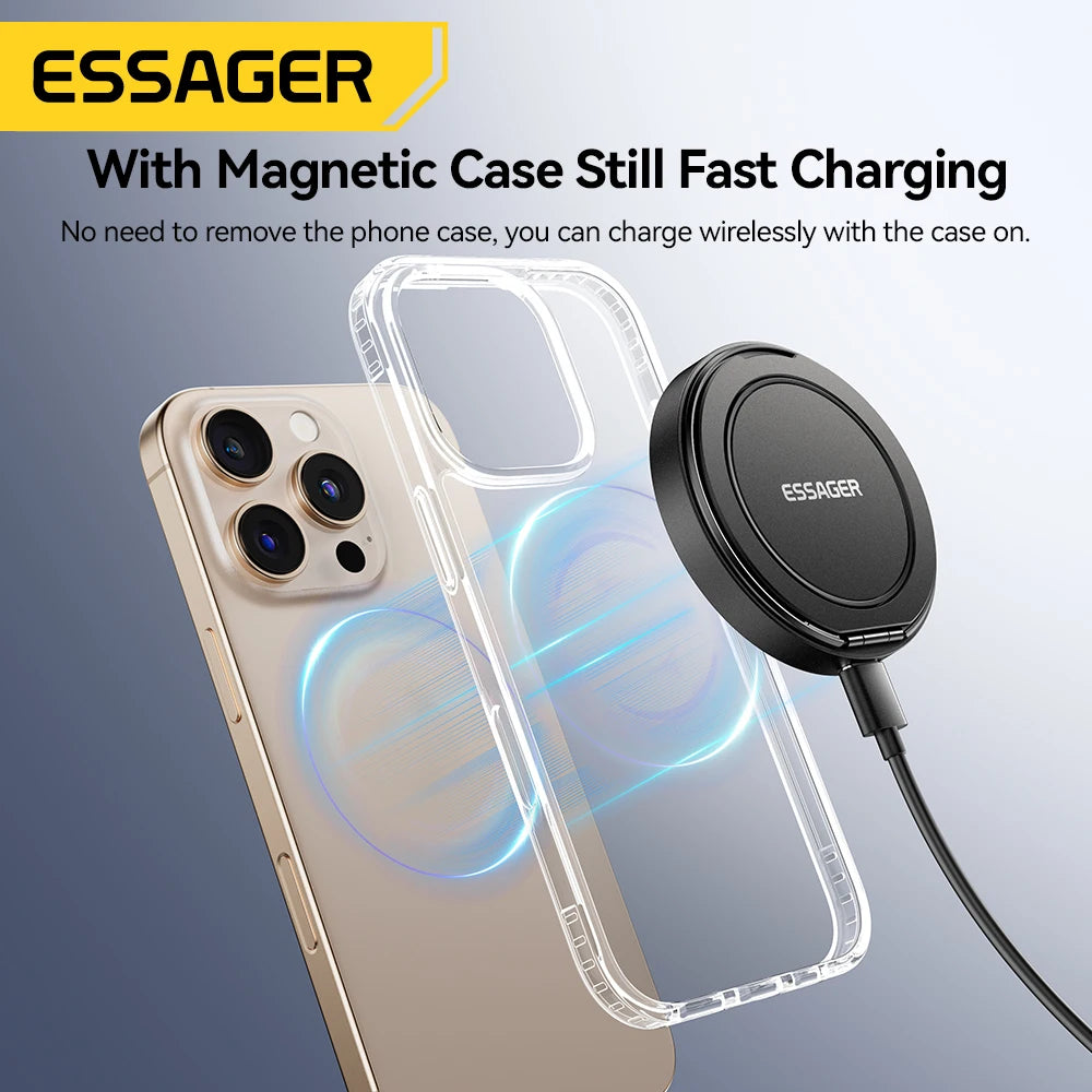Essager 15W Magnetischer Wireless Charger mit Halter – iPhone 12-17 AirPods