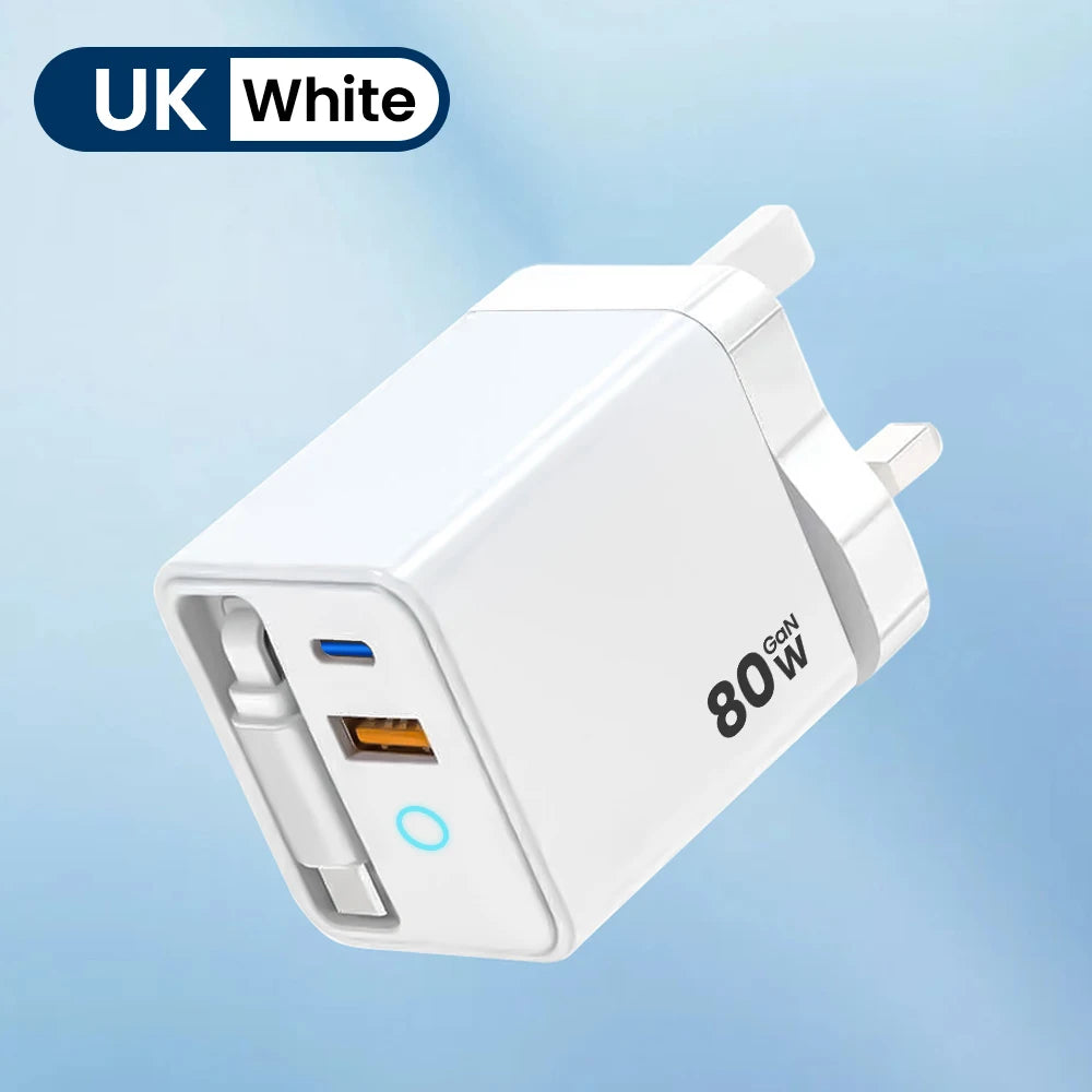 Elough 80W GaN Premium Ladegerät – Multi Port iPhone Samsung Google Pixel Huawei