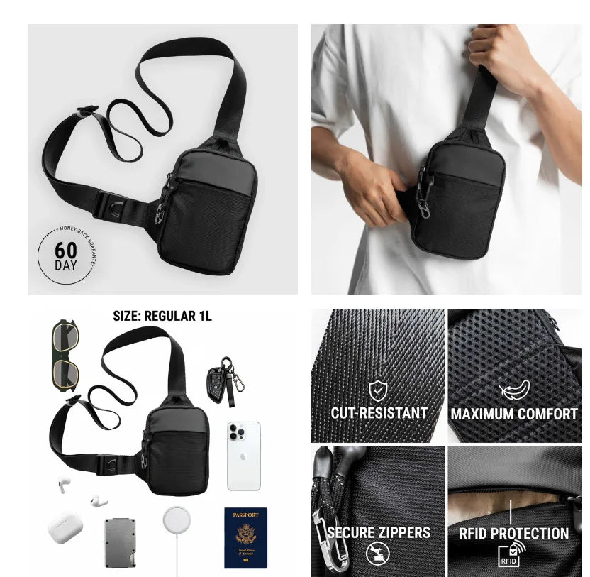 Mini Crossbody Bag RFID Anti-Diebstahl – Nylon Wasserdicht Unisex