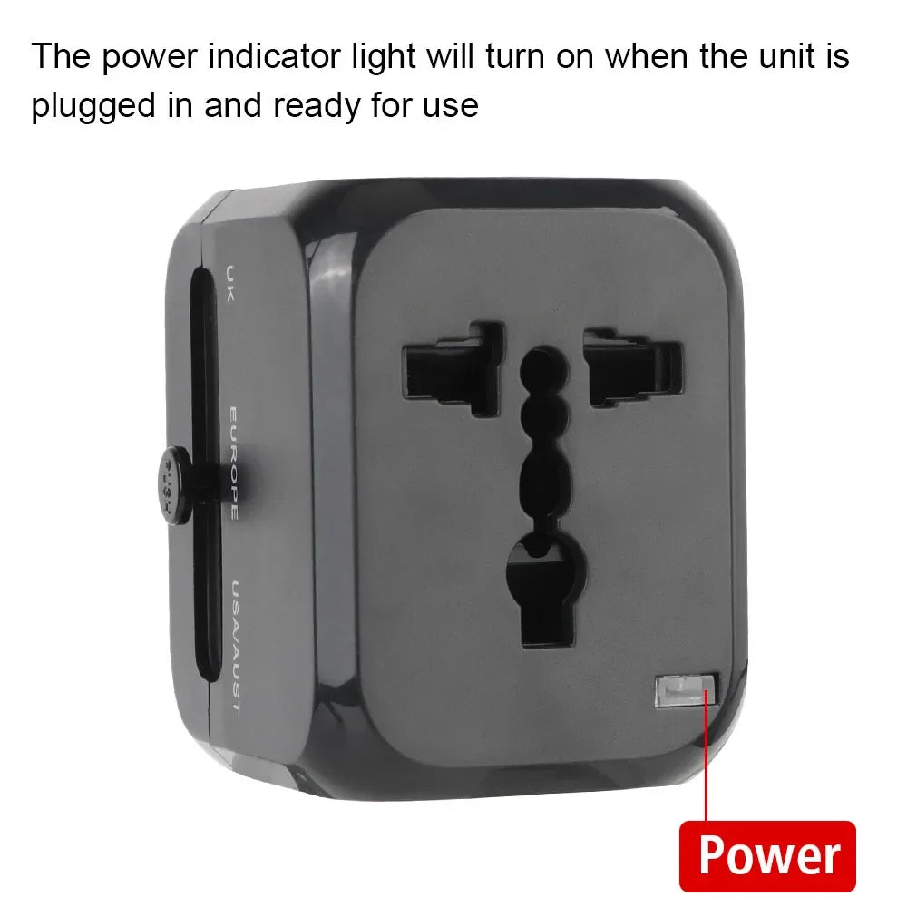 Premium Reiseadapter Universal – 2x USB & USB-C PD20W EU US UK AU 110-240V