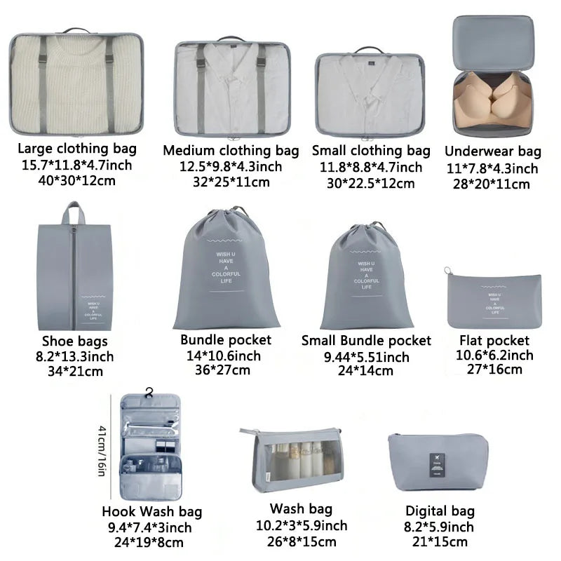 Travel Set Storage Bags – Packing Cubes 7/8/10/11 Teilig Reise Organizer