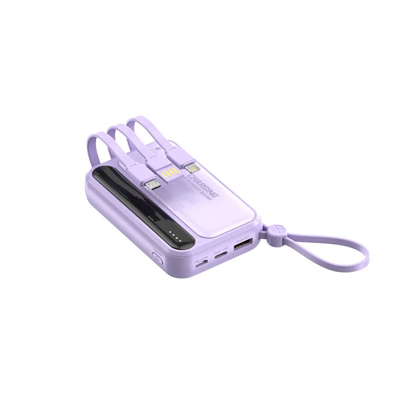 DIEZONG Powerbank 10000/20000mAh – 4 eingebaute Kabel 25W Schnellladung