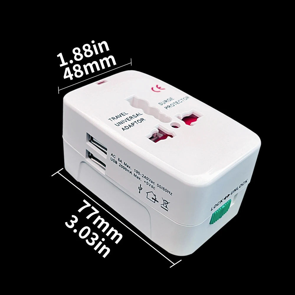 WESA Reiseadapter Universal – EU US UK AU CE Zertifiziert 16A Geerdet