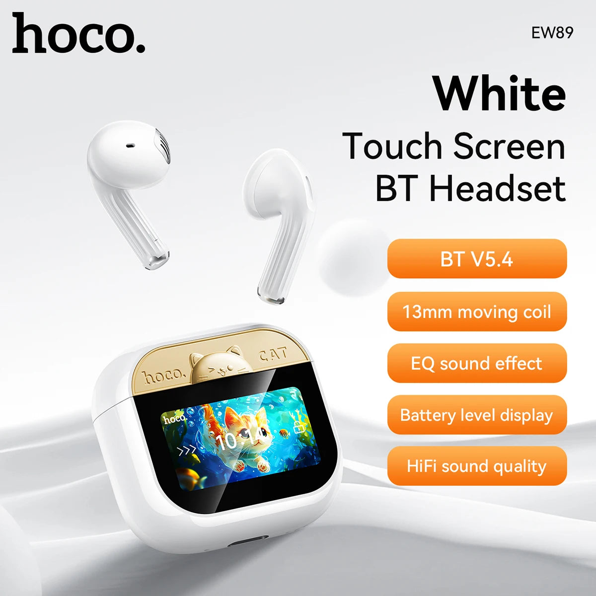 HOCO EW72 TWS Earbuds ANC – Bluetooth 5.4 LCD IPX5 Super Bass 20h