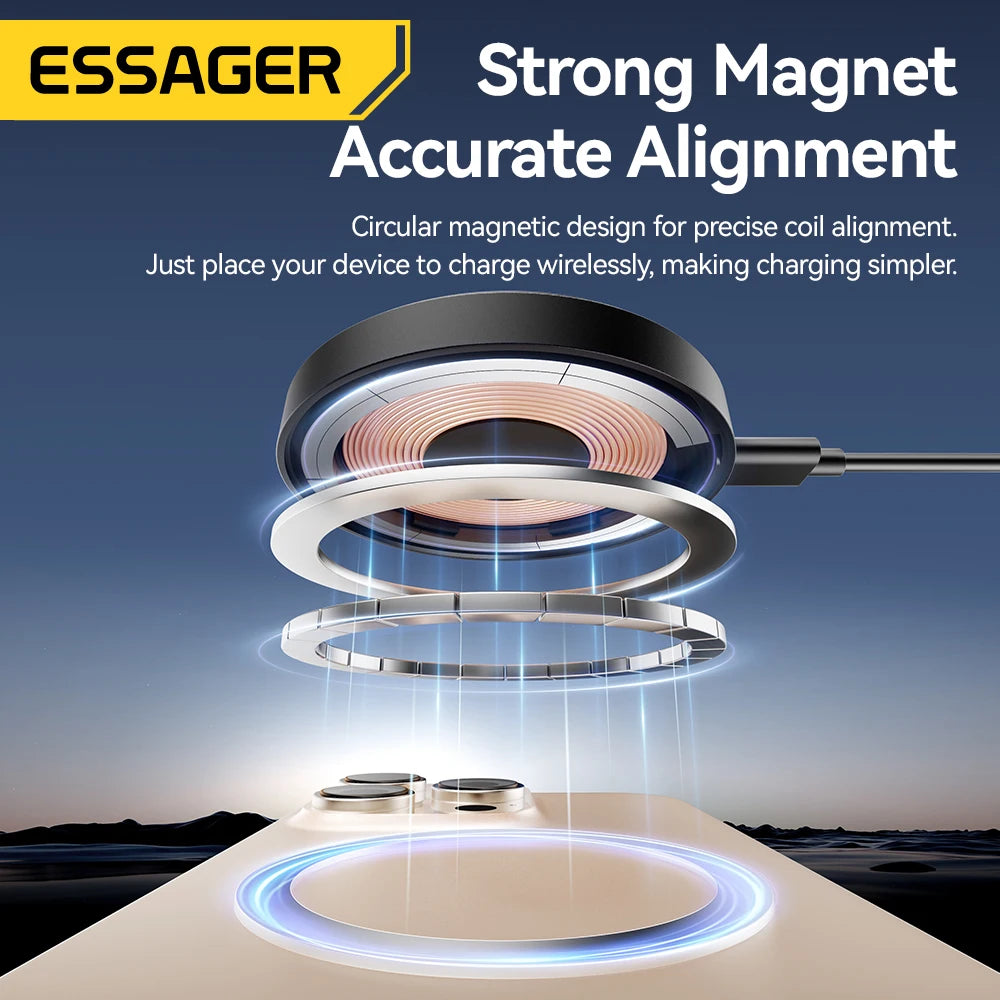 Essager 15W Magnetischer Wireless Charger mit Halter – iPhone 12-17 AirPods