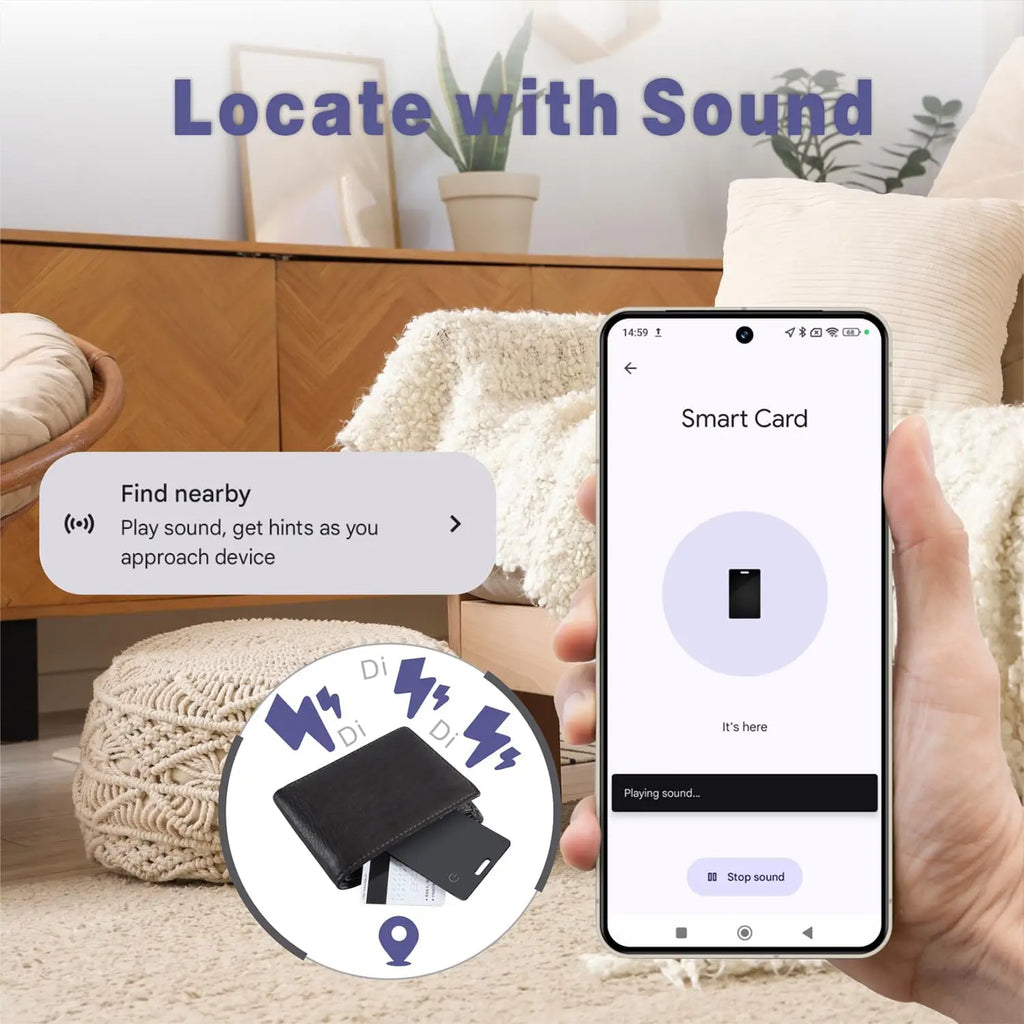 Wallet Tracker Card Android – Google Find Hub Wireless Charging IP68