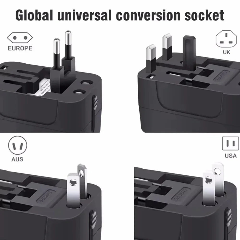 Universal Reiseadapter EU US UK AU – USB & USB-C Dual Ports Global