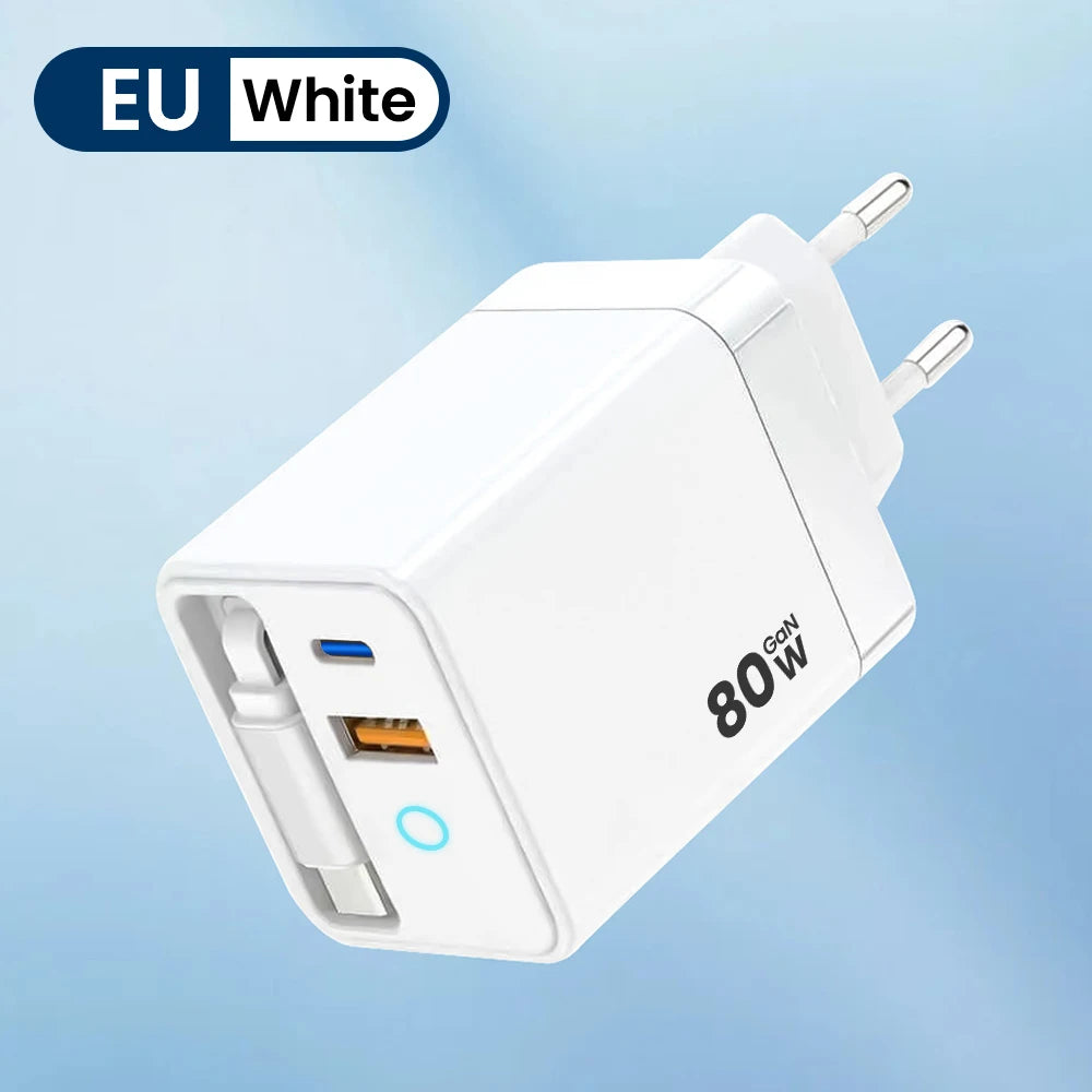 Elough 80W GaN Premium Ladegerät – Multi Port iPhone Samsung Google Pixel Huawei