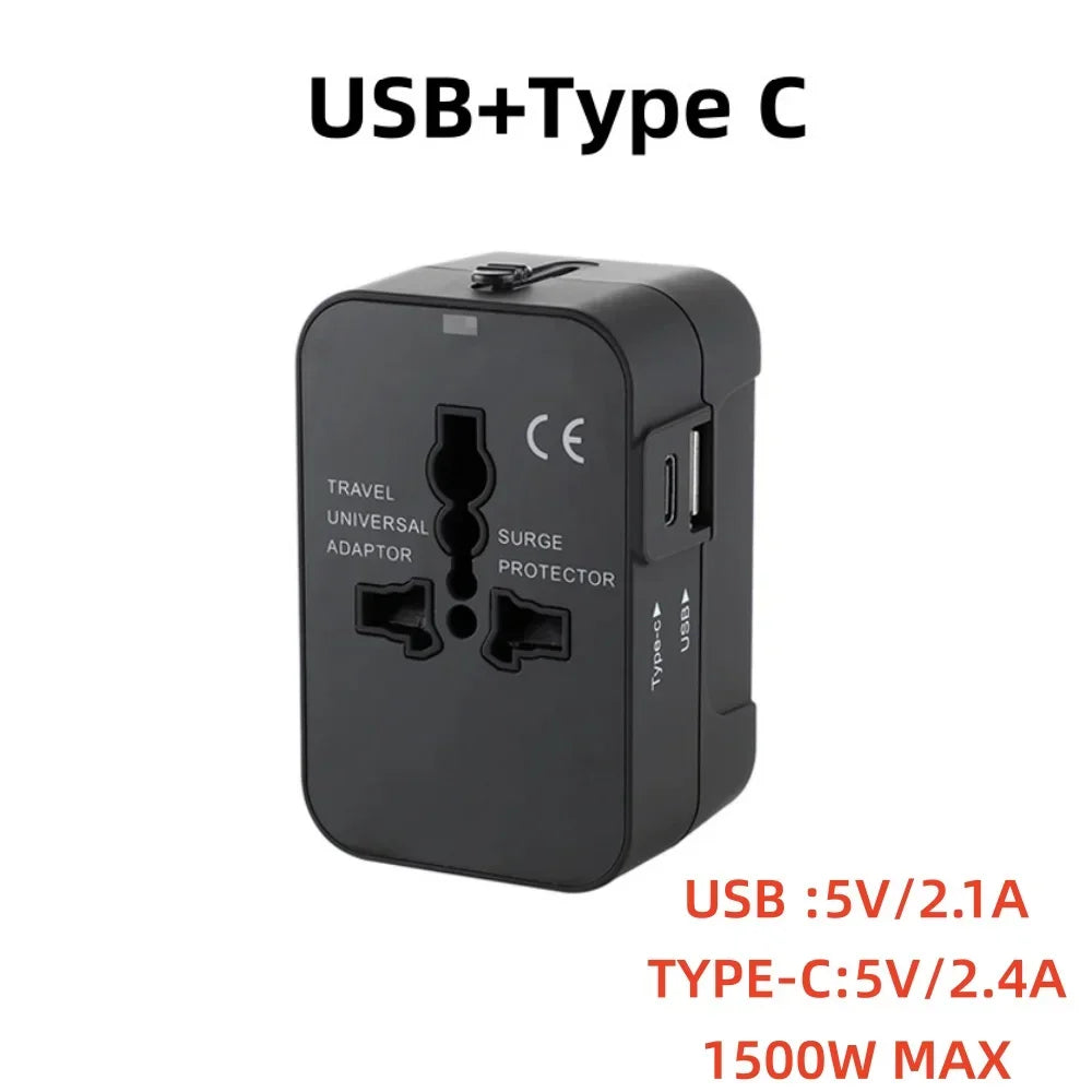 Universal Reiseadapter EU US UK AU – USB & USB-C Dual Ports Global