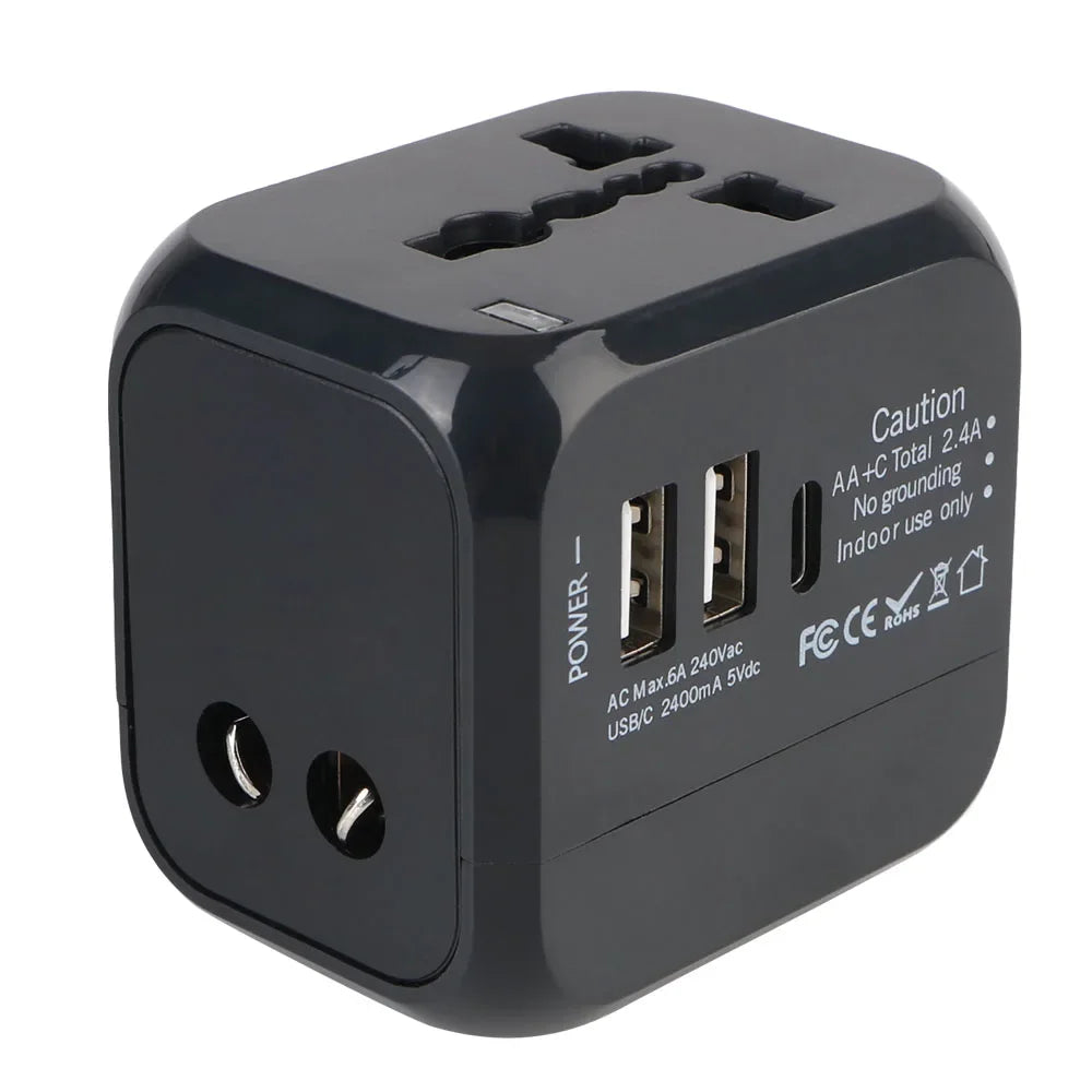 Premium Reiseadapter Universal – 2x USB & USB-C PD20W EU US UK AU 110-240V
