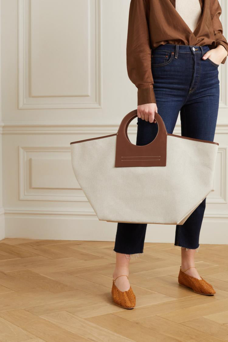 Trendy Canvas Reisetasche (Wing Shape) – Leder Panel Damen in verschiedenen Farben