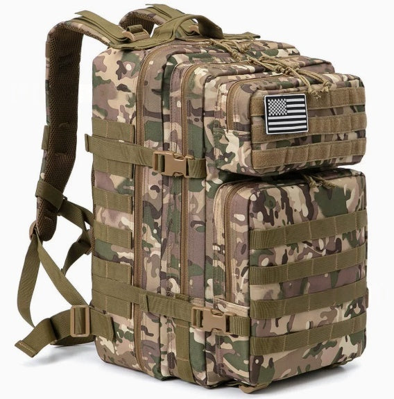 Taktischer Outdoor Rucksack (45L) – Militär MOLLE System für Reise, Camping & Bergsteigen