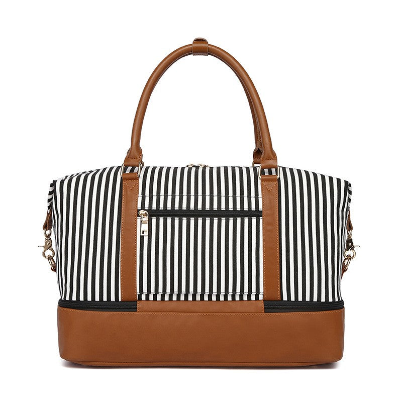 Gestreifte Canvas Reisetasche Damen (20-35L) – Elegante Handtasche für Reise
